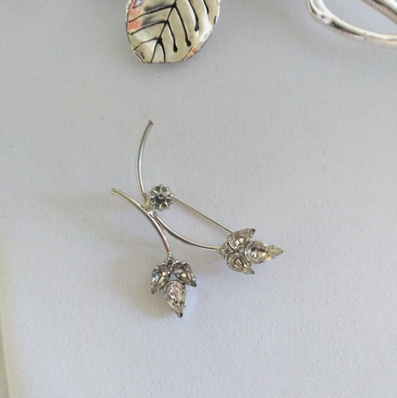 Vint. Long Stem Tulip Brooch - Picture 7 of 8